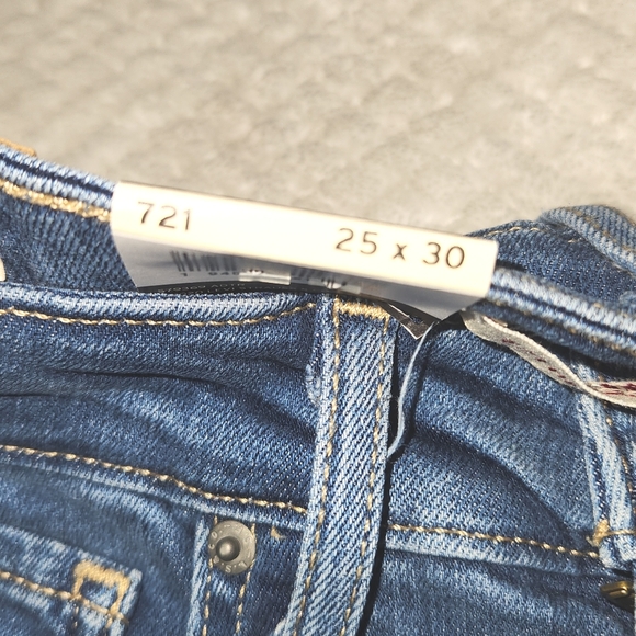 LEVI'S  721 HIGH RISE SKINNY JEANS WOMENS SIZE 25×30 NEW WITH TAGS - Picture 7 of 16